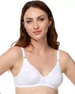 Biustonosze - Nur Die Bawełniany biustonosz bez fiszbinów, dwuwarstwowy biustonosz z miękką miseczką, miękki, wygodny, niewidoczny, bezszwowy pod ubraniem damski, biały, 80C - miniaturka - grafika 1