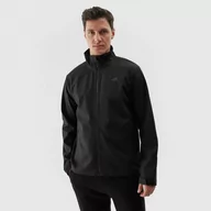 Kurtki męskie - Męska kurtka softshell wiatroodporna membrana 5000 4F 4FWSS24TSOFM235 - czarna - miniaturka - grafika 1