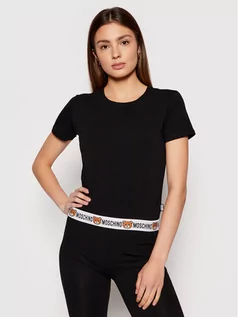 Koszulki i topy damskie - Moschino Underwear & Swim T-Shirt ZUA1908 9003 Czarny Regular Fit - grafika 1