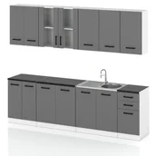 Meble kuchenne - Meble kuchenne z blatem 2.6m kuchnia jowita pojemna modułowa młodzieżowa - miniaturka - grafika 1
