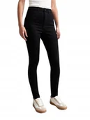 Spodnie damskie - NOISY MAY CZARNE JEANSY RURKI WYSOKI STAN ZAMKI BAWEŁNA 28/32 XQA - Noisy May - miniaturka - grafika 1