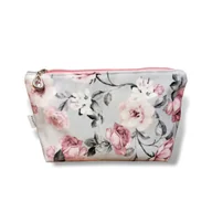 Kosmetyczki, organizery i kuferki - Kosmetyczka damska organizer do torebki etui kosmetyczka welurowa kwiaty - miniaturka - grafika 1