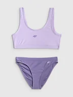 Stroje kąpielowe dla dziewczynek - 4F Kostium kąpielowy dwuczęściowy dziewczęcy - fioletowy 146/152 (10-12 lat) - miniaturka - grafika 1