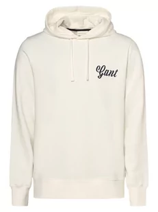 Gant - Męska bluza z kapturem, biały - Bluzy męskie - miniaturka - grafika 1