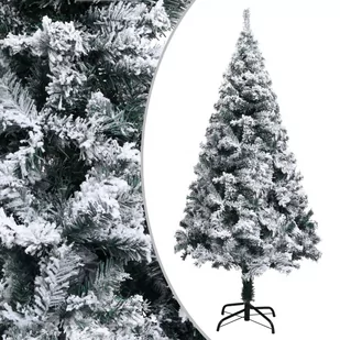 vidaXL Sztuczna choinka pokryta śniegiem, zielona, 150 cm, PVC - Choinki - miniaturka - grafika 1