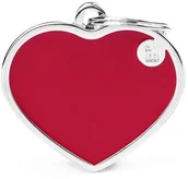 Odblaski i adresówki - Zawieszka Adresówka Identyfikator z grawerem dla psa i kota czerwone serce z obramówką L - miniaturka - grafika 1