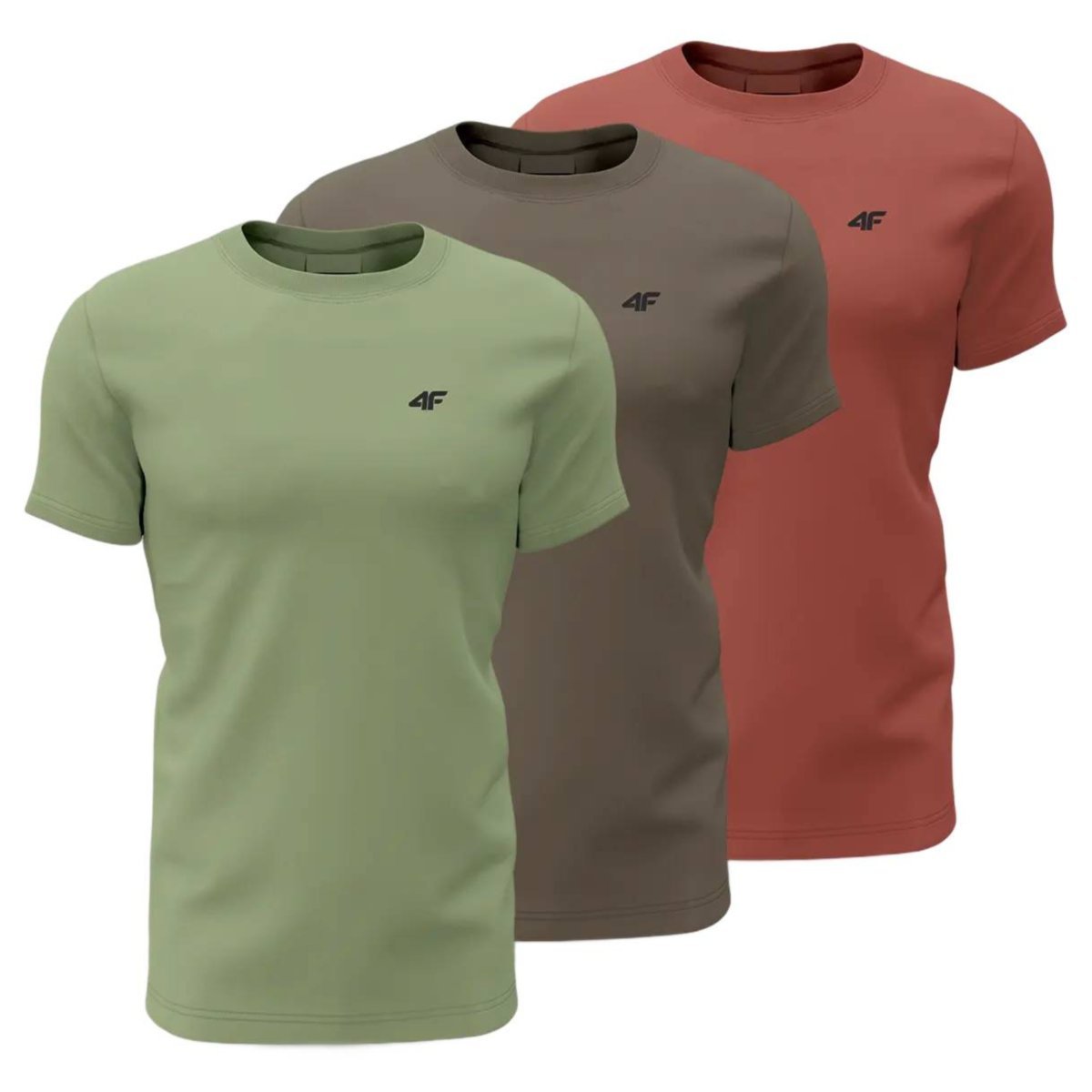 T-shirt męski (ZESTAW KOSZULEK 3 SZT.) 4F 4FWSS26TTSHM4480-90S MULTICOLOR XXL