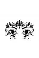 Zabawy w naśladowanie dorosłych - Dekoracja na twarz Kryształki czarne 15x9cm - miniaturka - grafika 1