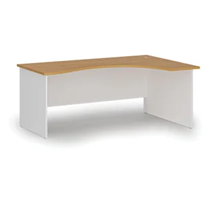 Biurko narożne PRIMO WHITE, 1800 x 1200 mm, prawe, biały/buk - Biurka - miniaturka - grafika 1