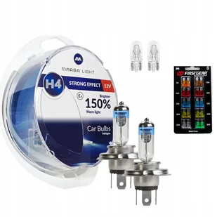 Żarówki H4 12V 60/55W Marba Strong Effect +150% Gratisy Bezpieczniki W5W - Żarówki samochodowe - miniaturka - grafika 1
