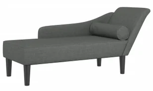 Ciemnoszara leżanka z poduszką do salonu S5-T34 - Szezlongi - miniaturka - grafika 1