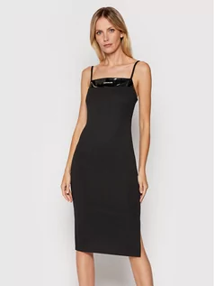 Sukienki - Calvin Klein Jeans Sukienka codzienna J20J216716 Czarny Slim Fit - grafika 1