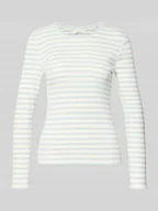 Bluzki damskie - Bluzka z długim rękawem o kroju slim fit z mieszanki bawełny ekologicznej model ‘ANNA’ - miniaturka - grafika 1