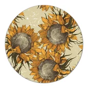 Deski do krojenia - Szklana podstawka z grafiką Retro Słoneczniki fi40, Coloray - miniaturka - grafika 1