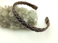 Bransolety męskie - Ręcznie wyplatana męska bransoleta z drutu miedzianego, obwód 18.5 cm, regulowany, waga 16 gram, znak Byka i Strzelca, rękodzieło - miniaturka - grafika 1