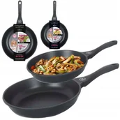 Zestawy garnków i patelni - ZESTAW 2 PATELNIE 24/28 CM ALUMINIOWE DO SMAŻENIA NA INDUKCJĘ GAZ KOMPLET - miniaturka - grafika 1