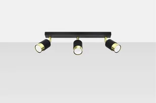 Sollux Lighting Plafon NERO 3 czarny/złoty - Lampy sufitowe - miniaturka - grafika 1