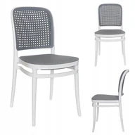 Taborety i hokery - Krzesło Wiko biało szare rattan - miniaturka - grafika 1