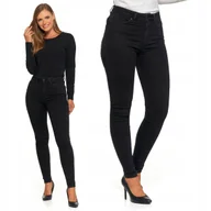 Spodnie damskie - Jeansy Spodnie Damskie Rurki Wysoki Stan Klasyczne Skinny Czarne MORAJ r.46 - miniaturka - grafika 1