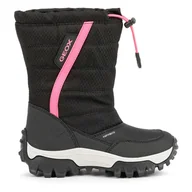 Śniegowce damskie - Dziecięce Śniegowce GEOX HIMALAYA GIRL B AB J26FTA-0FU50-C0922K – Czarny - miniaturka - grafika 1
