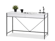 Biurka - Minimalistyczne Praktyczne Biurko Unif 123X60 Czarno Białe - miniaturka - grafika 1