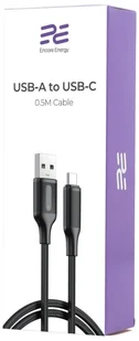 Kabel Encore Energy USB-A USB-C przewód do ładowania i transferu danych 50cm MD-DTAC05B standard - Kable USB - miniaturka - grafika 1