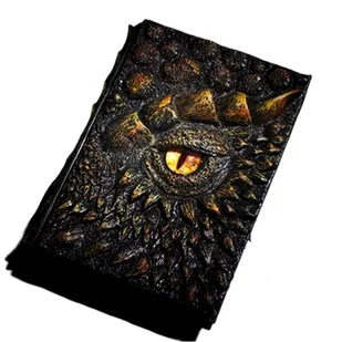 ZESZYT PAMIĘTNIK NOTES DZIENNIK W STYLU RETRO SMOK DRAGONS ŻÓŁTA OKŁADKA - Zeszyty szkolne - miniaturka - grafika 1
