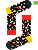 Skarpetki męskie - Happy Socks Skarpety (2 pary) "Drink" w kolorze czarnym ze wzorem - miniaturka - grafika 1