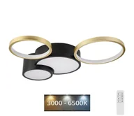 Lampy sufitowe - Plafon ściemnialny ALIZEE LED/30W/230V 3000-6500K czarny/złoty - miniaturka - grafika 1