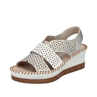 Moda i Uroda OUTLET - Rieker Damskie sandały 60365, metaliczne, rozmiar 42 EU, metalik, 42 EU - miniaturka - grafika 1