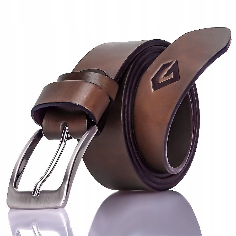 GRACIO Pasek Męski Do spodni Skóra Brązowy Klasyk