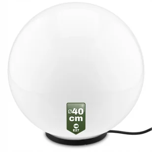 Lampa Ogrodowa KULA BIAŁA 40CM NAZIEMNA do LED E27 ZEWNĘTRZNA IP65 UV - Lampy ogrodowe - miniaturka - grafika 1