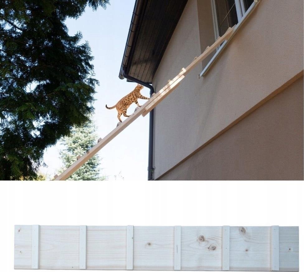 QLS DRABINKA SCHODY DLA KOTA WYCHODZĄCEGO DREWNO SCHODKI 1M