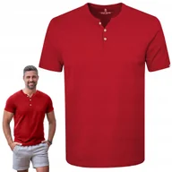Koszulki męskie - T-SHIRT Męski Koszulka w Serek BORDOWA Bawełniana NOEL M Pako Jeans - miniaturka - grafika 1