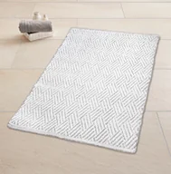 Dywaniki łazienkowe - Kleine Wolke Switch Dwustronny dywanik łazienkowy ręcznie tkany 60x90 cm Macadamia beż i biały - miniaturka - grafika 1