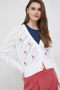 Swetry damskie - Pepe Jeans kardigan bawełniany Flora kolor biały lekki - grafika 1