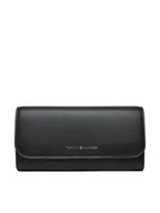 Portfele - Tommy Hilfiger Duży Portfel Damski Th Flag Lrg Flap AW0AW17734 Czarny - miniaturka - grafika 1