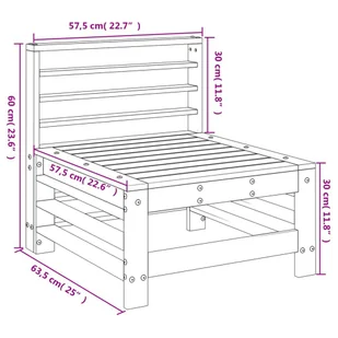 Ogrodowa sofa środkowa, czarna, lite drewno sosnowe Lumarko! - Sofy ogrodowe - miniaturka - grafika 8