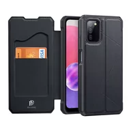 Etui i futerały do telefonów - Dux ucis Skin X kabura etui pokrowiec z klapką Samsung Galaxy A03s czarny - miniaturka - grafika 1