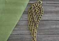 Półfabrykaty do biżuterii - [11249] Element ozdobny łącznik brąz skrzydło - miniaturka - grafika 1