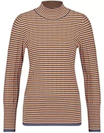 Swetry damskie - Gerry Weber Damski sweter 978003-35710, brązowy/niebieski w paski, 34 - miniaturka - grafika 1
