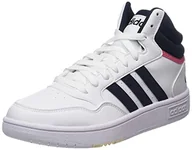 Trampki damskie - adidas Hoops 3.0 Mid, Trampki damskie, Ftwr White Legend Ink Rose Tone, 40.5 EU - miniaturka - grafika 1