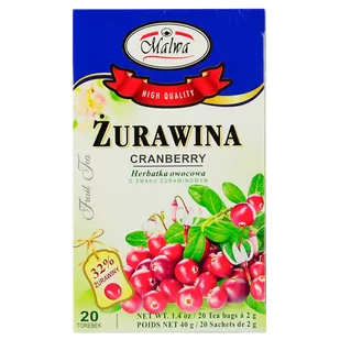 Malwa HERBATA OWOCOWA ŻURAWINA 20X2G - Herbata - miniaturka - grafika 1