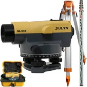 Sprzęt geodezyjny - Niwelator optyczny NL-C32 South + Statyw aluminiowy 1,6m + Łata aluminiowa 5m - miniaturka - grafika 1