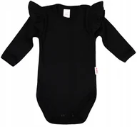Body dla niemowląt - Body długi rękaw z falbanką CZARNE r 92 KLEKLE - miniaturka - grafika 1