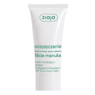 Ziaja OCZYSZCZANIE Liście Manuka Krem nawilżający SPF10 50ml - Kremy do twarzy - miniaturka - grafika 1