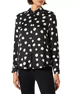 Koszule damskie - PINKO Damska koszula Smorzare 36 satynowa St. Bluza, ZZ2 czarna/biała, 30 - miniaturka - grafika 1