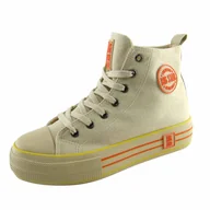 Trampki damskie - Trampki damskie BIG STAR LL274187 beżowe - miniaturka - grafika 1
