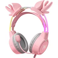 Słuchawki - ONIKUMA X15 Pro Buckhorn RGB Różowy - miniaturka - grafika 1