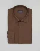 Koszule męskie - koszula licodia 00461 długi rękaw brąz classic fit - miniaturka - grafika 1